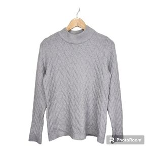 Evolution Mockneck Gray Soft Cozy Sweater Size L